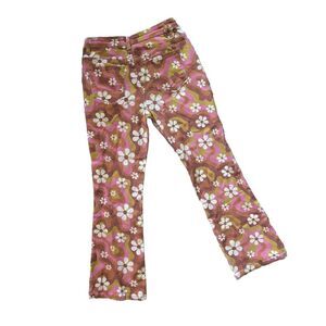 Current Mood Hippy Floral Flare Art Stretch‎ Denim Pants Dolls Kill Size M 29x30